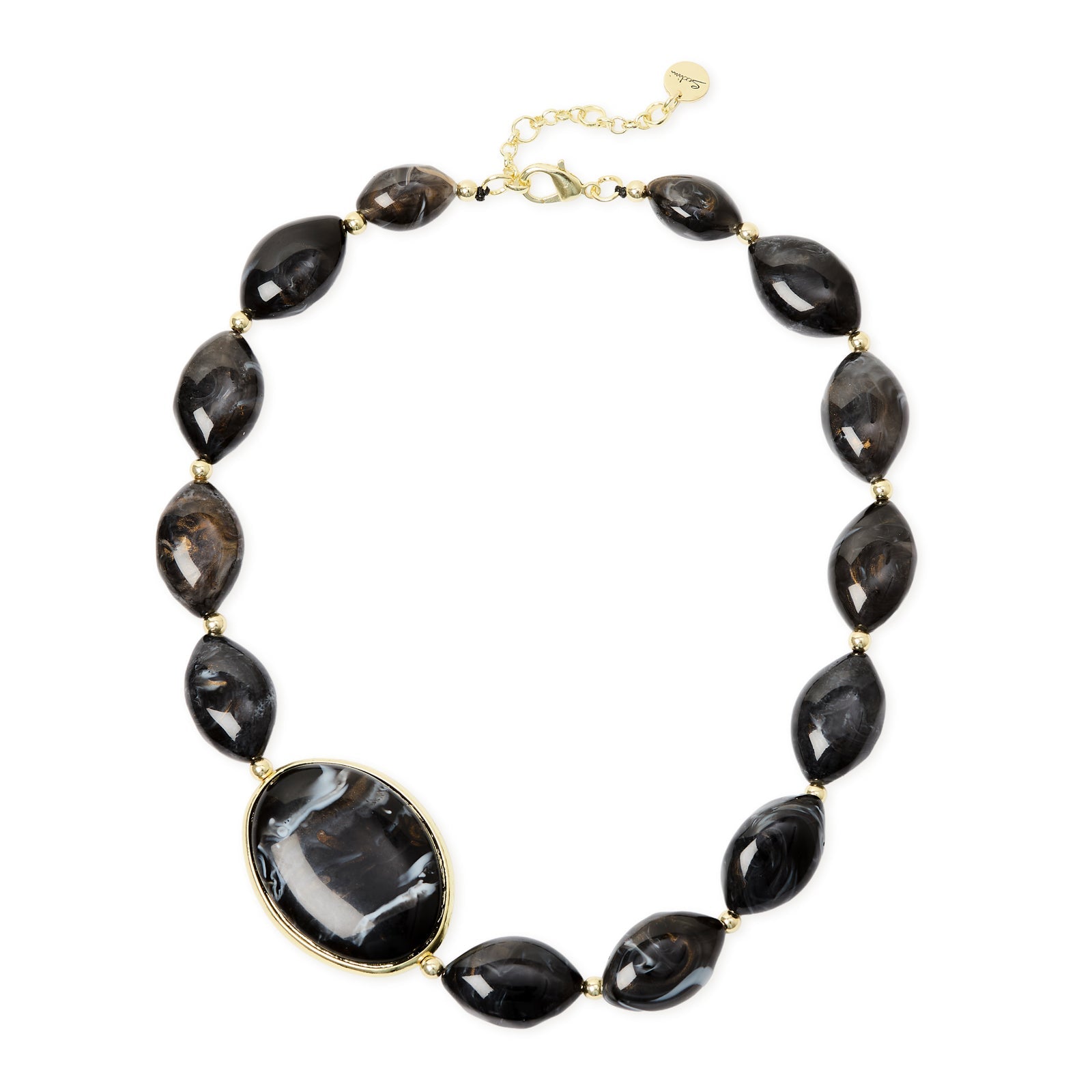 Collana corta grandi ciottoli Harper - Nero - Sodini Bijoux
