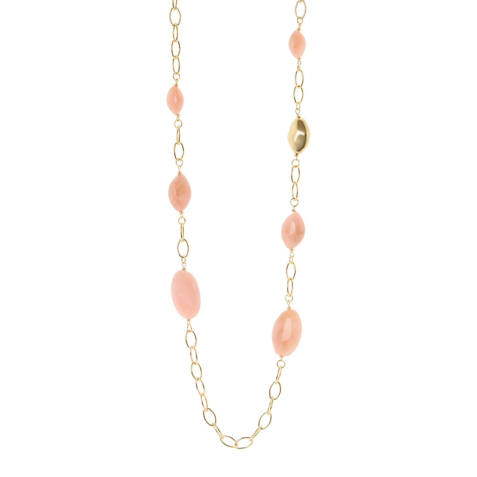 Collana lunga catena ciottoli Harper - Rosa - Sodini Bijoux