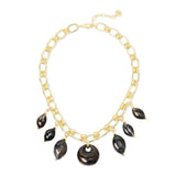 Collana corta grandi maglie e pendenti Harper - Nero - Sodini Bijoux