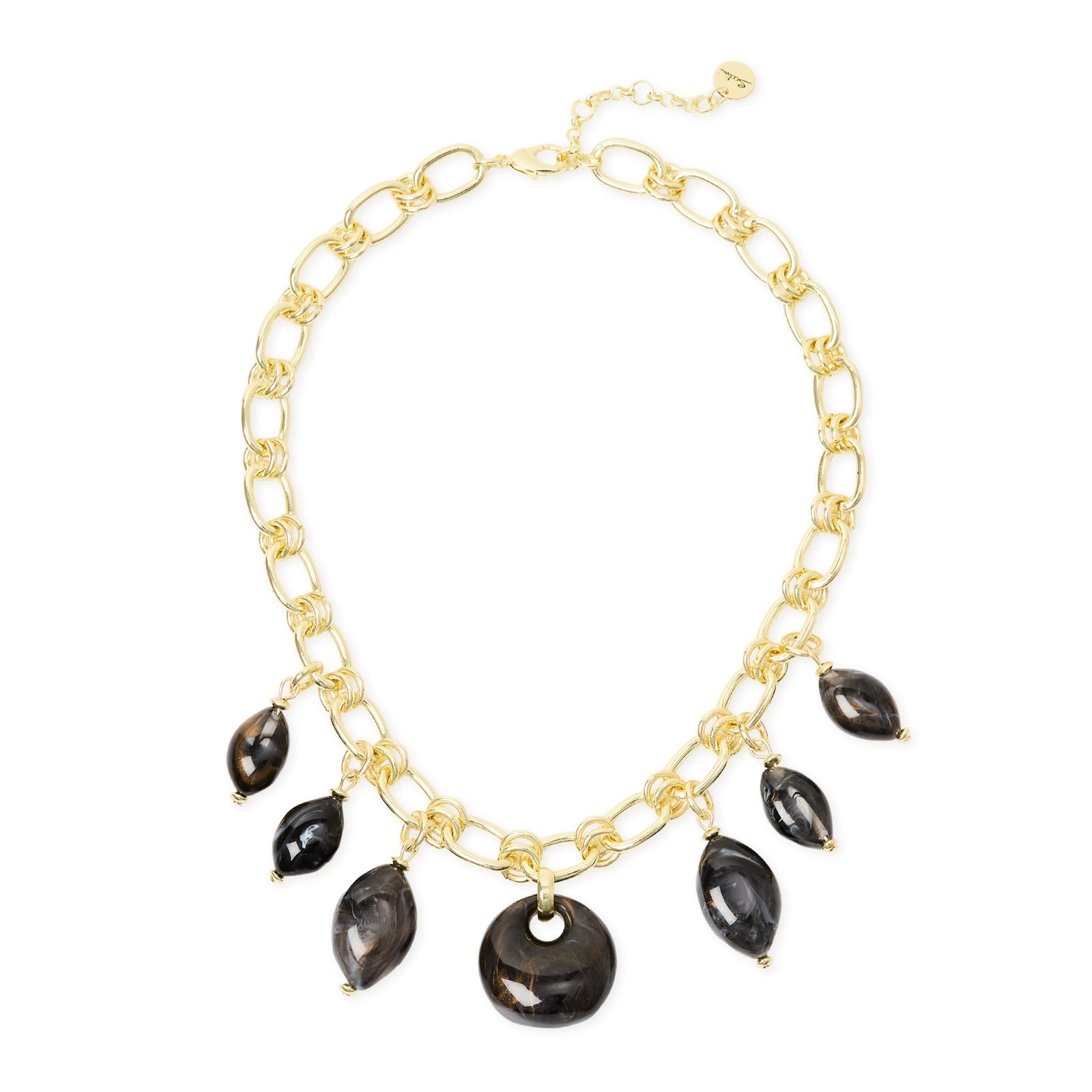 Collana corta grandi maglie e pendenti Harper - Nero - Sodini Bijoux