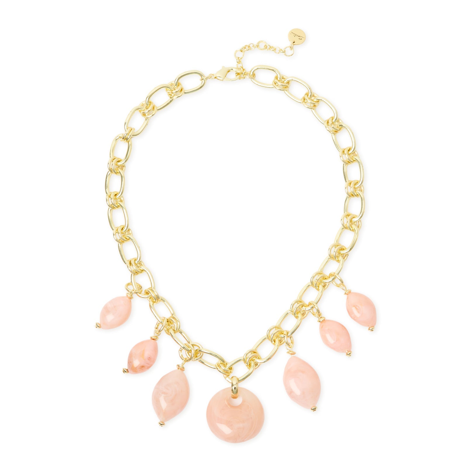 Collana corta grandi maglie e pendenti Harper - Rosa - Sodini Bijoux