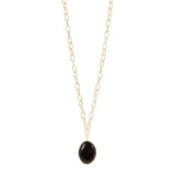 Collana lunga catena cabochon Harper - Nero - Sodini Bijoux