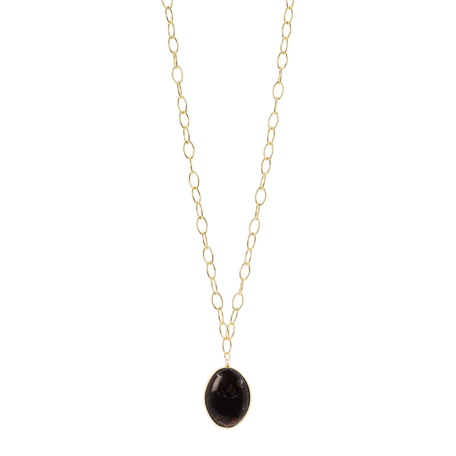 Collana lunga catena cabochon Harper - Nero - Sodini Bijoux
