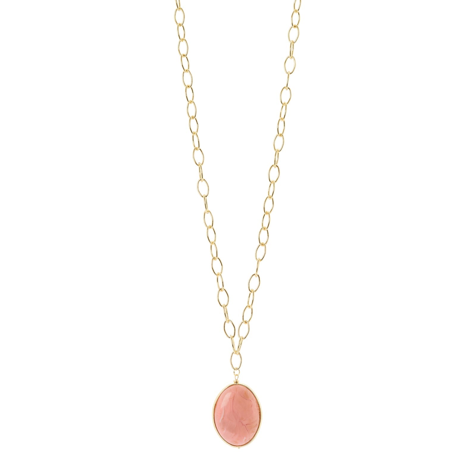 Collana lunga catena cabochon Harper - Rosa - Sodini Bijoux