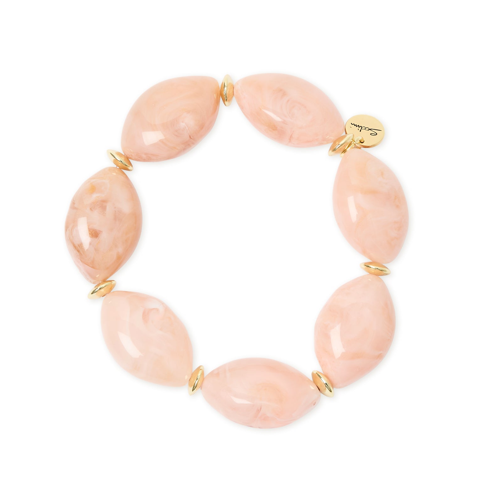 Bracciale elastico grandi ciottoli Harper - Rosa - Sodini Bijoux