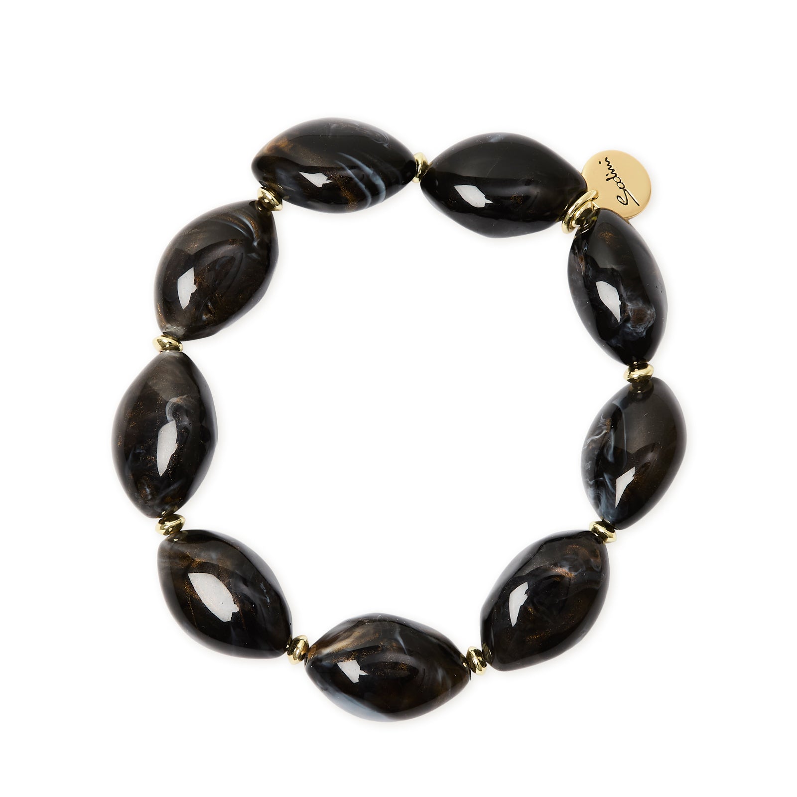 Bracciale elastico ciottoli Harper - Nero - Sodini Bijoux