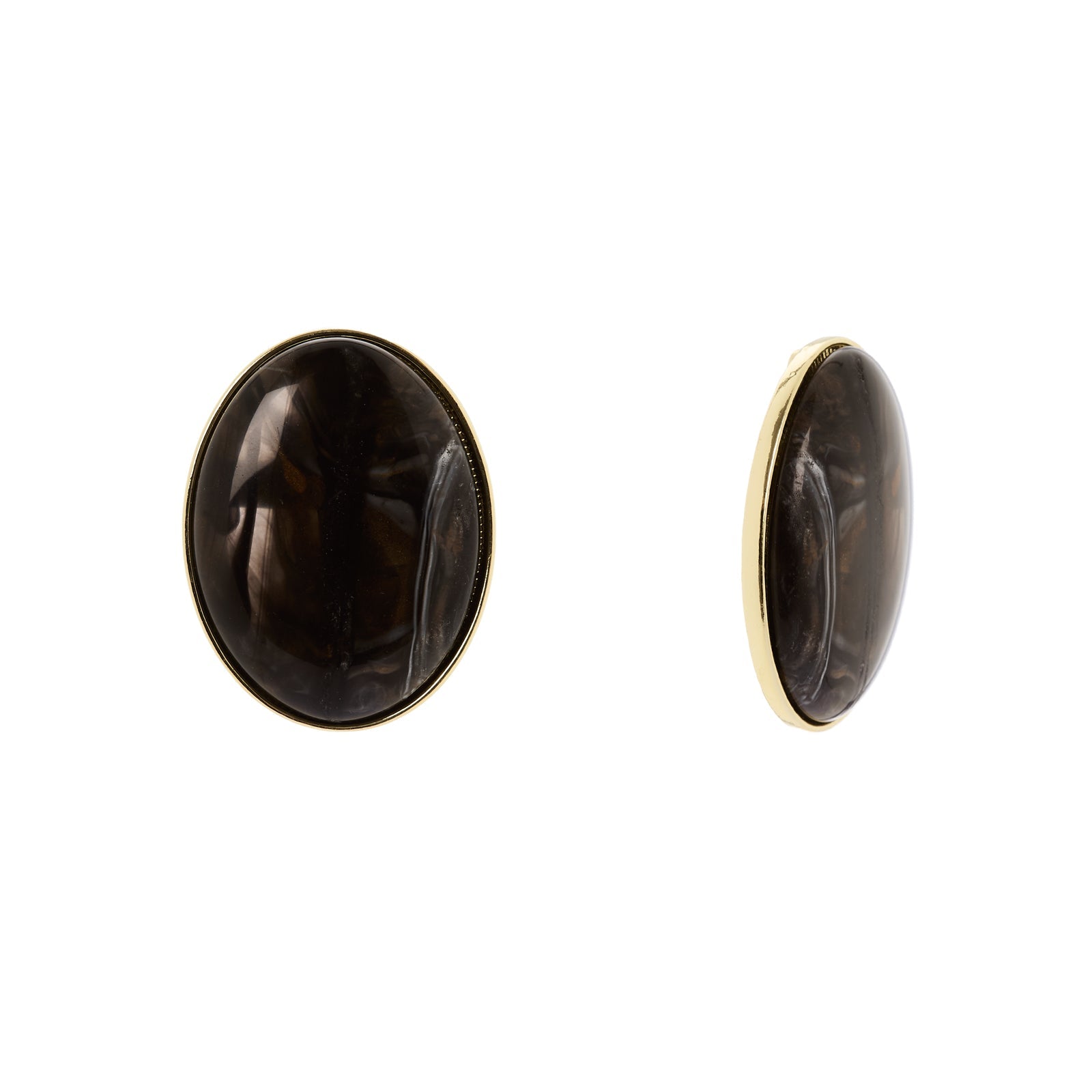 Orecchini cabochon ovale Harper - Nero - Sodini Bijoux