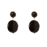 Orecchini sfera e pendente ovale Harper - Nero - Sodini Bijoux