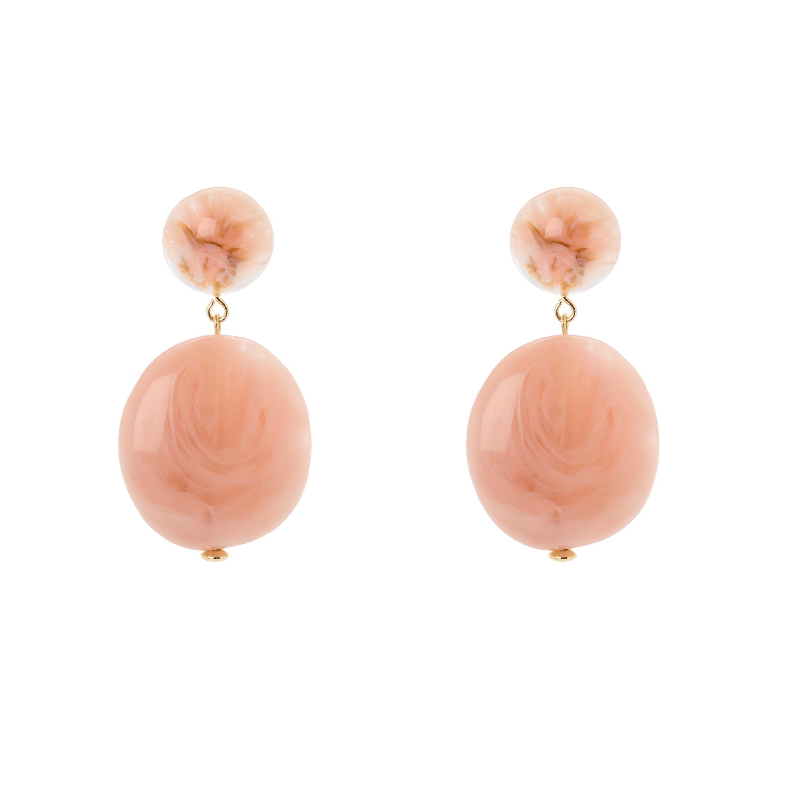 Orecchini sfera e pendente ovale Harper - Rosa - Sodini Bijoux