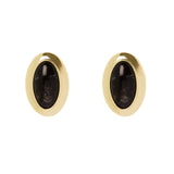 Orecchini cabochon in cornice Harper - Nero - Sodini Bijoux