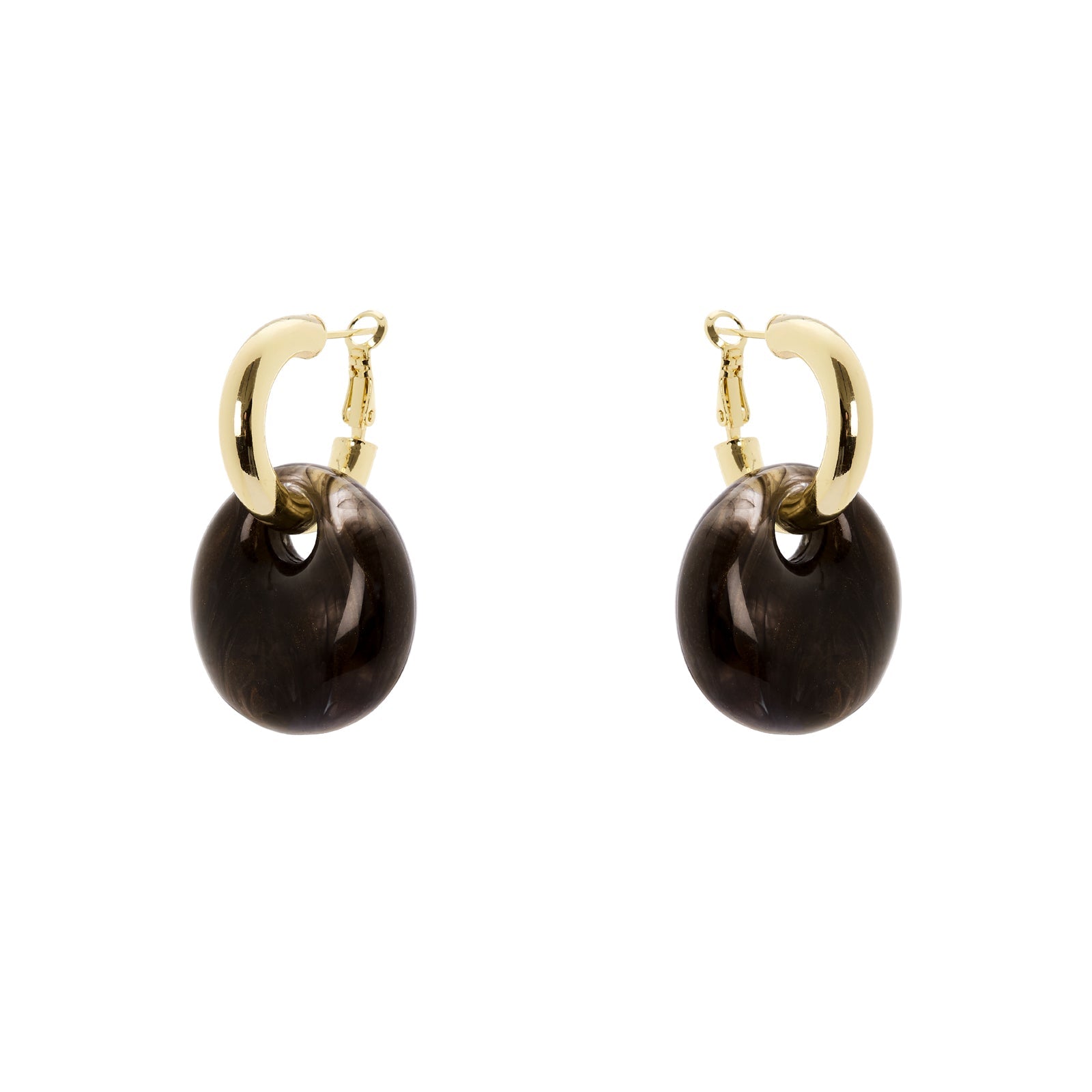 Orecchini cerchietto e pendente Harper - Nero - Sodini Bijoux