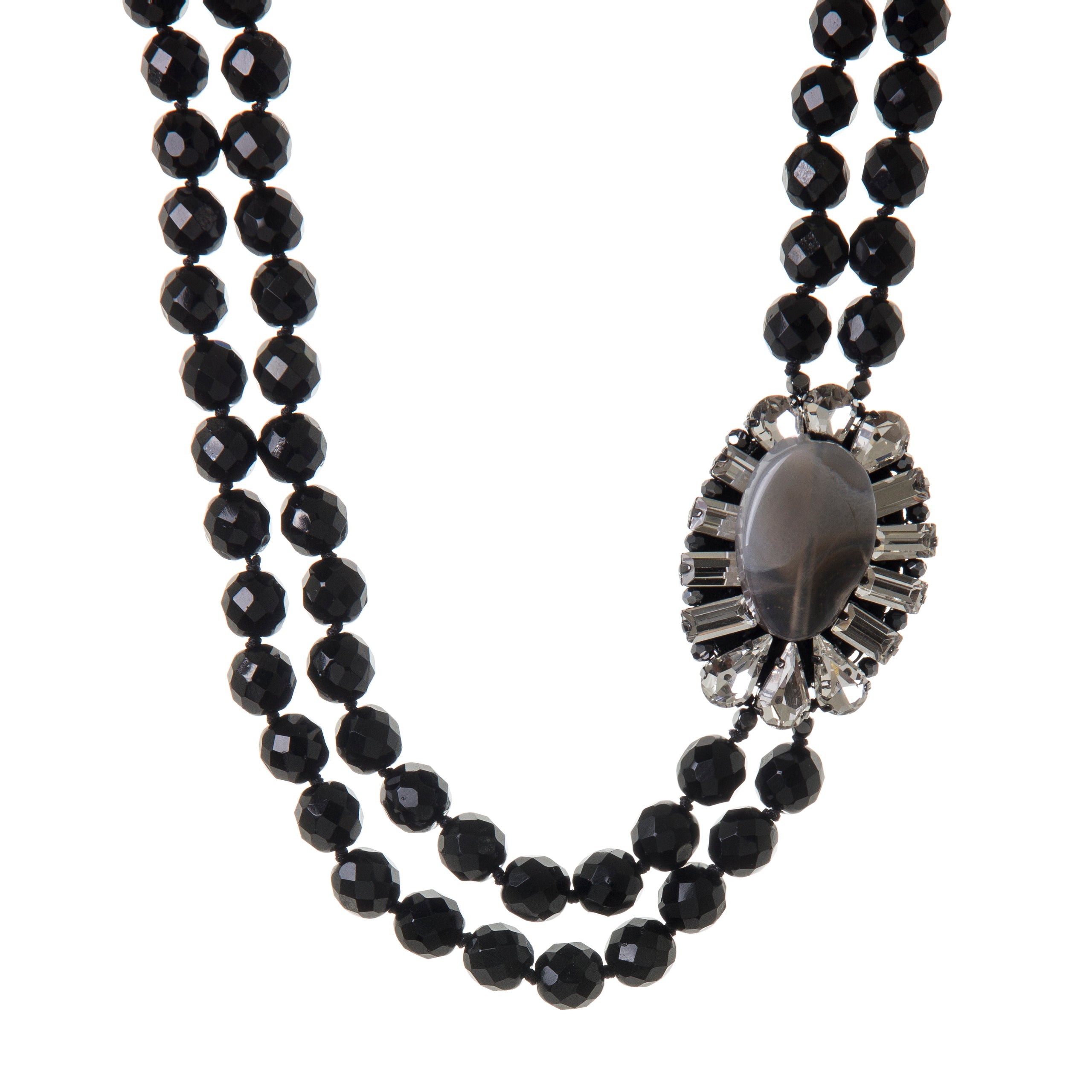 Collana con charm laterale Marlene - Nero - Sodini Bijoux