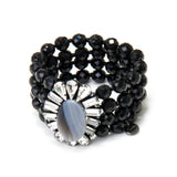 Bracciale elastico a quattro fili Marlene - Nero - Sodini Bijoux