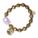 Bracciale elastico con cristallo Marlene - Oro - Sodini Bijoux