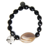 Bracciale elastico con cristallo Marlene - Nero - Sodini Bijoux