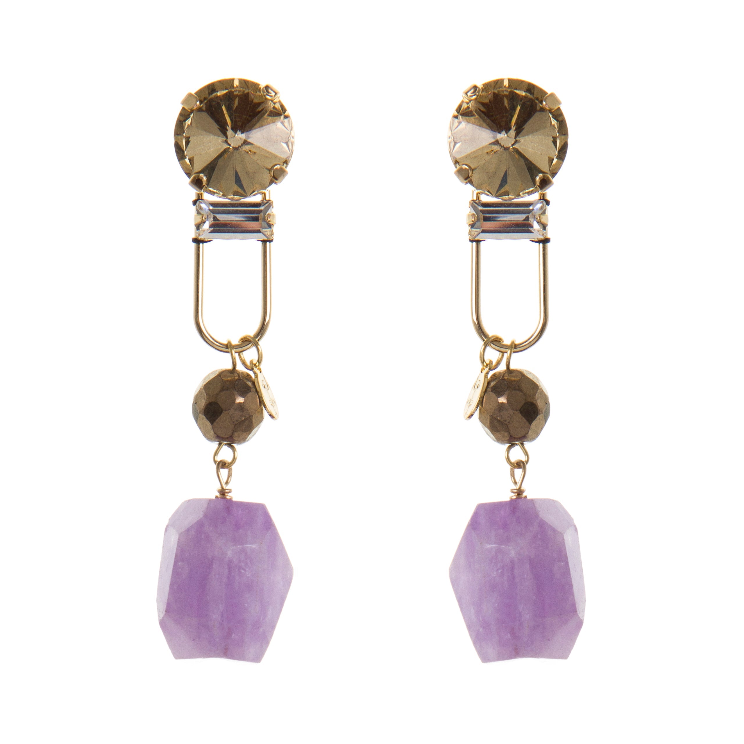 Orecchini archetto e pietra Marlene - Oro - Sodini Bijoux