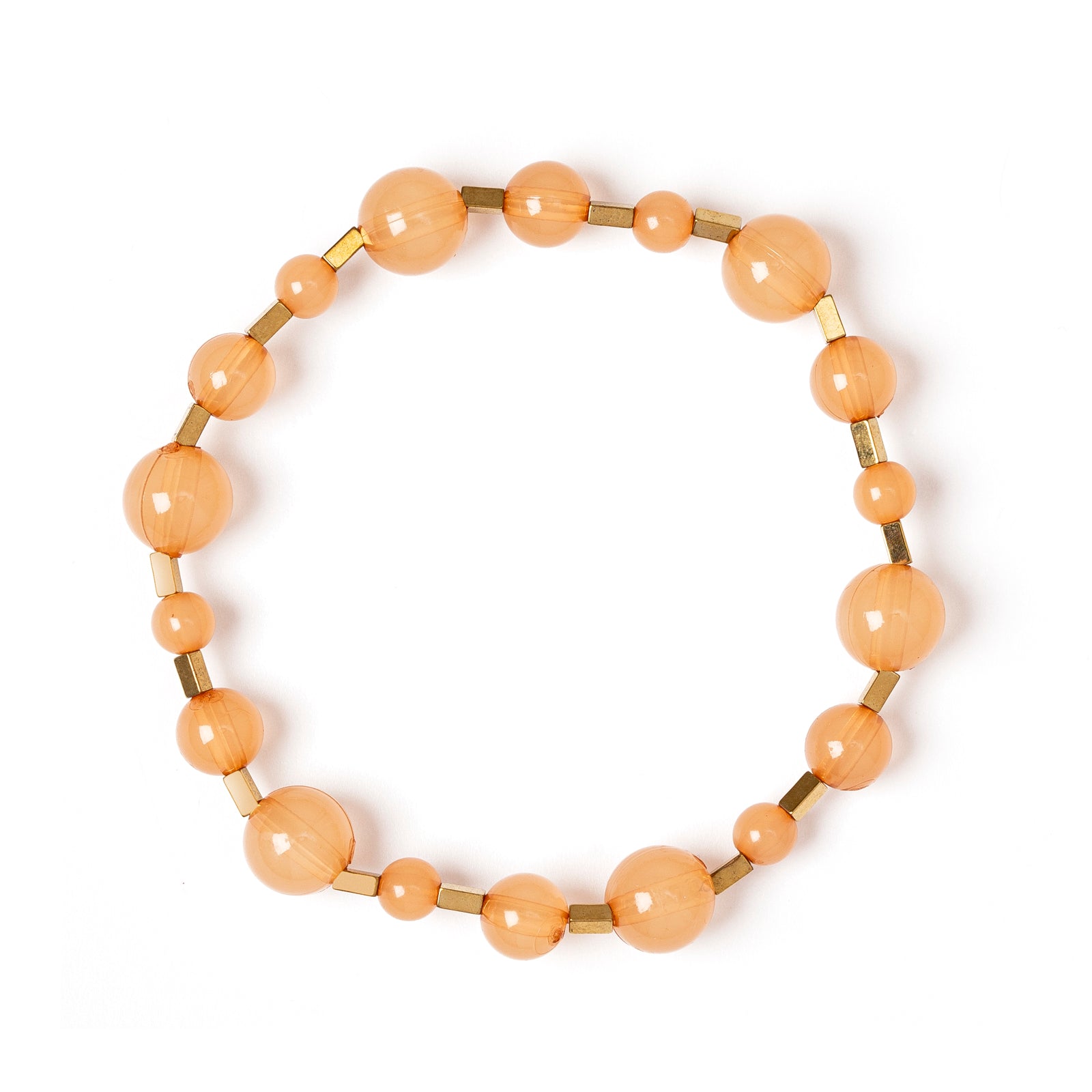 Bracciale elastico sfere e barrette Clorofilla - Pesca - Sodini Bijoux