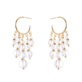 Hoop and spheres earrings Clorofilla - White - Sodini Bijoux