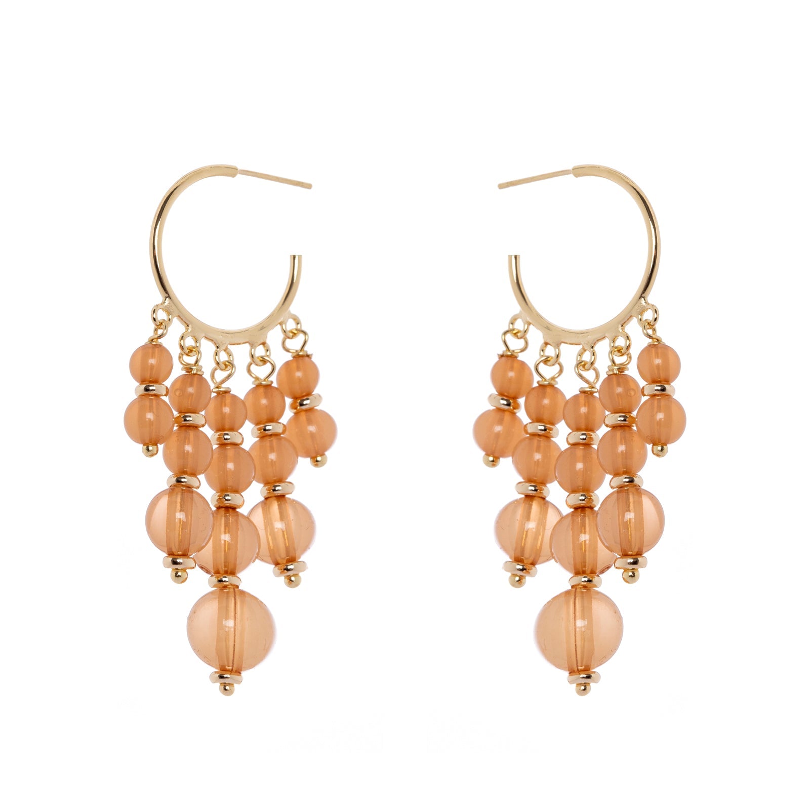 Orecchini cerchio e sfere Clorofilla - Pesca - Sodini Bijoux