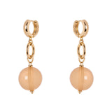 Orecchini cerchietto e sfera pendente Clorofilla - Pesca - Sodini Bijoux