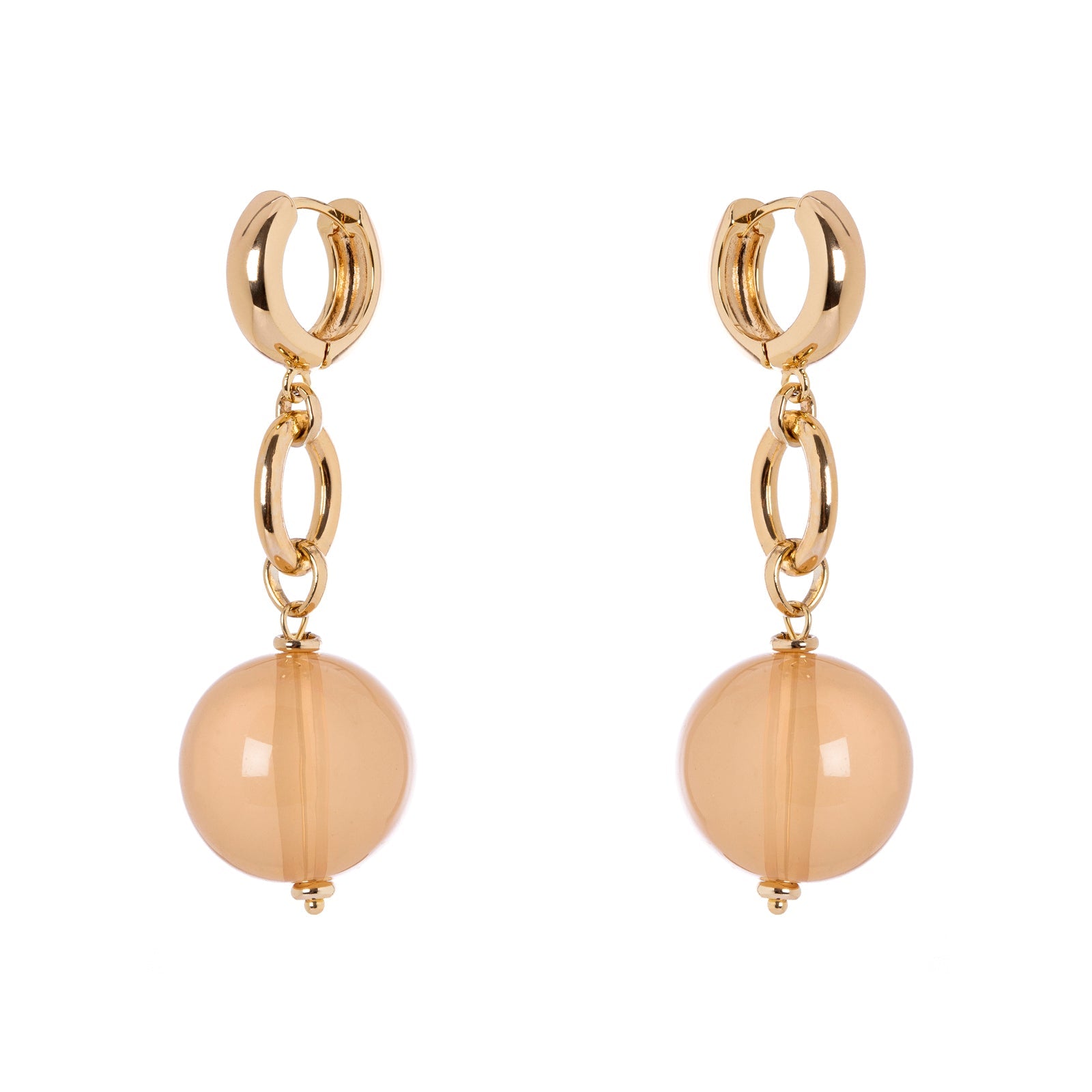 Orecchini cerchietto e sfera pendente Clorofilla - Pesca - Sodini Bijoux