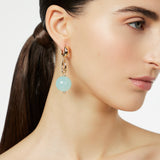 Hoop and dangling sphere earrings Clorofilla - Turquoise - Sodini Bijoux