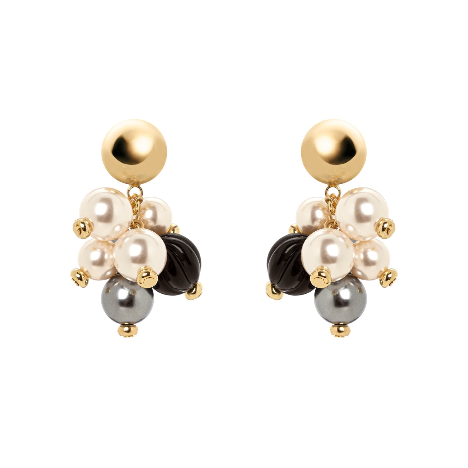 Orecchini con pendente a grappolo Matilda - Nero - Sodini Bijoux