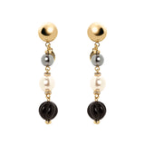 Orecchini con pendente a tre elementi Matilda - Nero - Sodini Bijoux