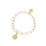 Bracciale elastico sfere e rosellina Summer Bouquet - Bianco - Sodini Bijoux