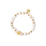 Bracciale elastico sfere, anellini e charm Summer Bouquet - Bianco - Sodini Bijoux