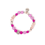 Bracciale elastico sfere, anellini e charm Summer Bouquet - Rosa - Sodini Bijoux