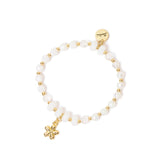 Bracciale elastico sfere, mini-boule e fiorellino Summer Bouquet - Bianco - Sodini Bijoux