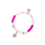 Bracciale elastico sfere, anellini e margheritina Summer Bouquet - Rosa - Sodini Bijoux