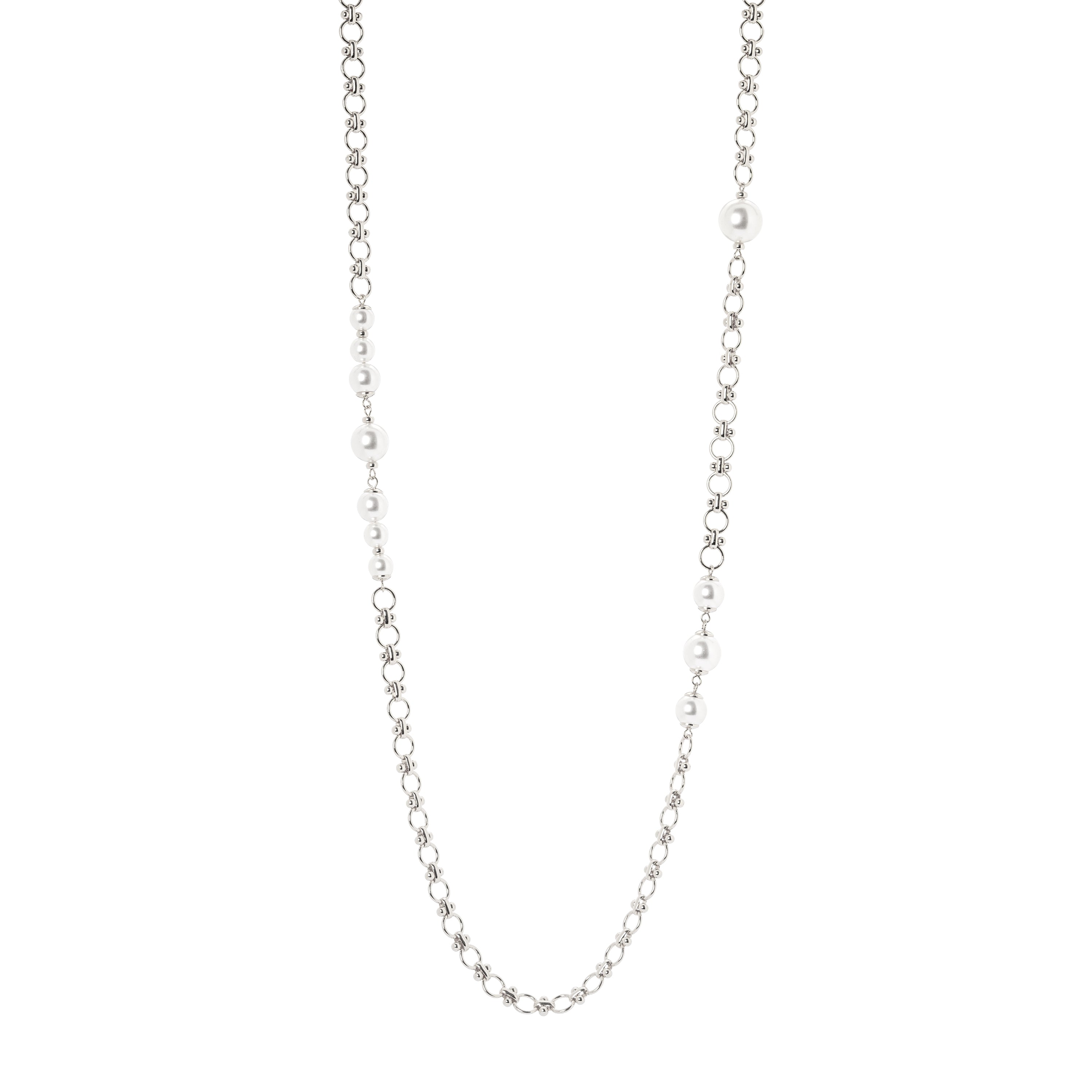 Collana lunga catena e perle Ninive - Argento - Sodini Bijoux