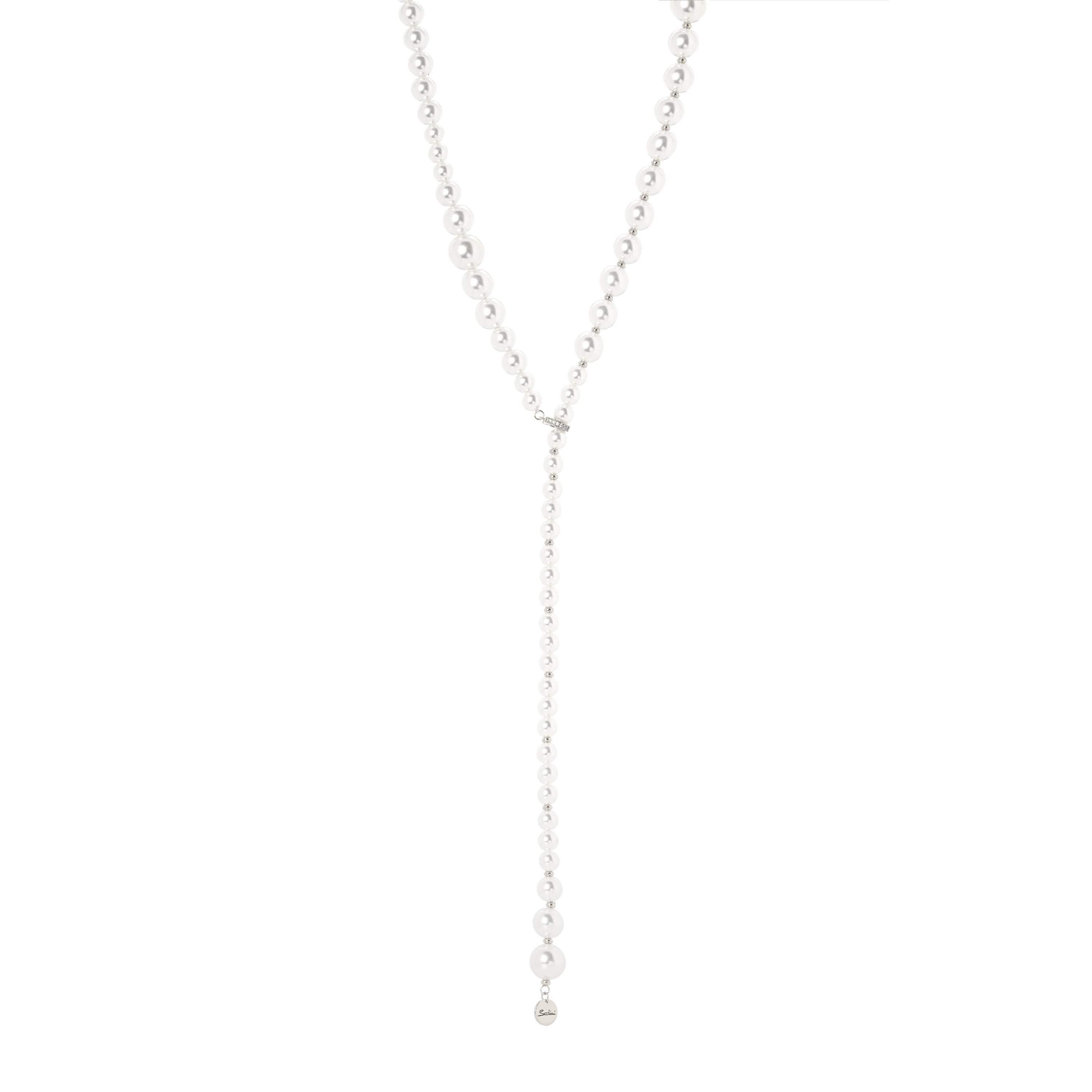 Collana di perle a Y Ninive - Argento - Sodini Bijoux