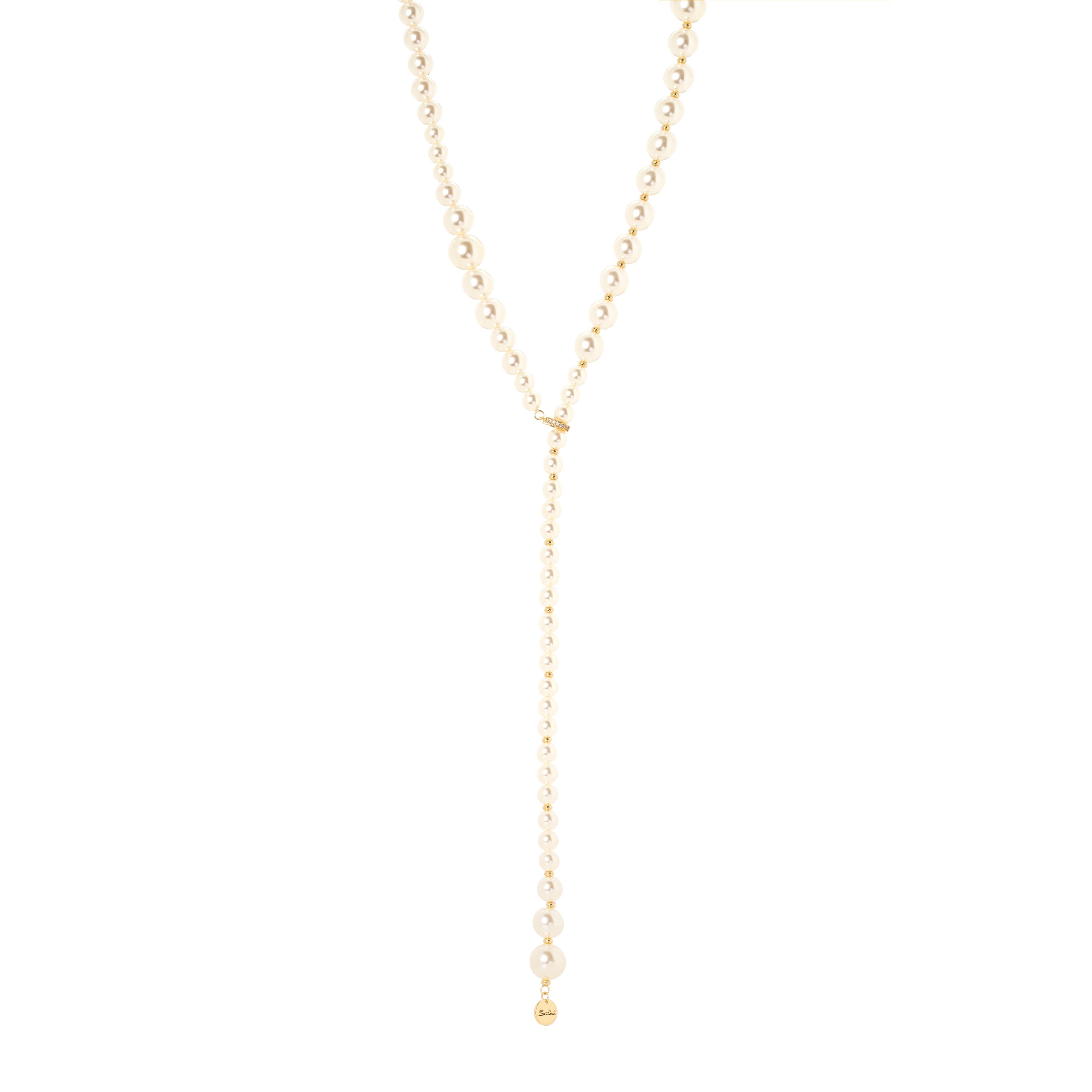 Collana di perle a Y Ninive - Oro - Sodini Bijoux
