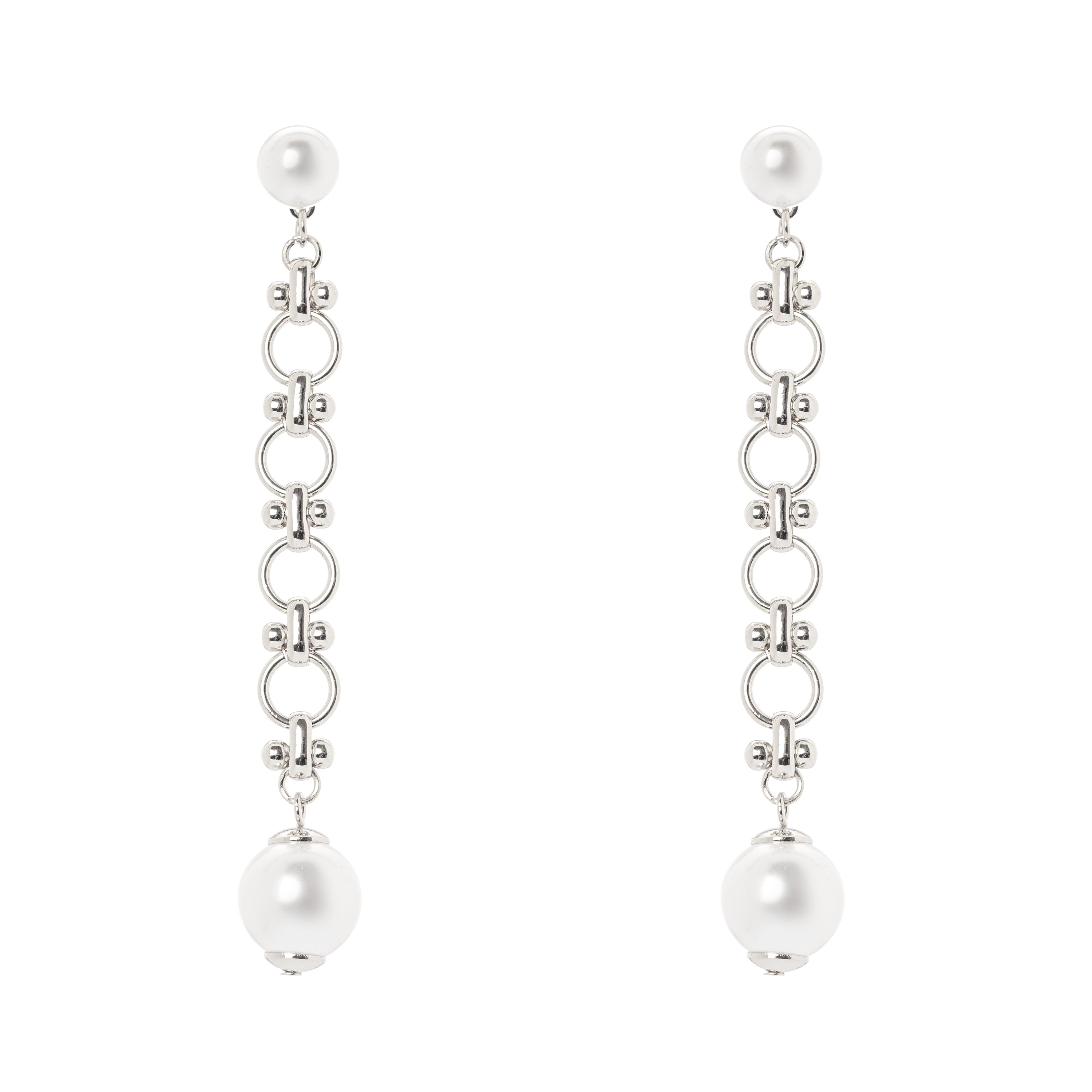 Orecchini catena e due perle Ninive - Argento - Sodini Bijoux