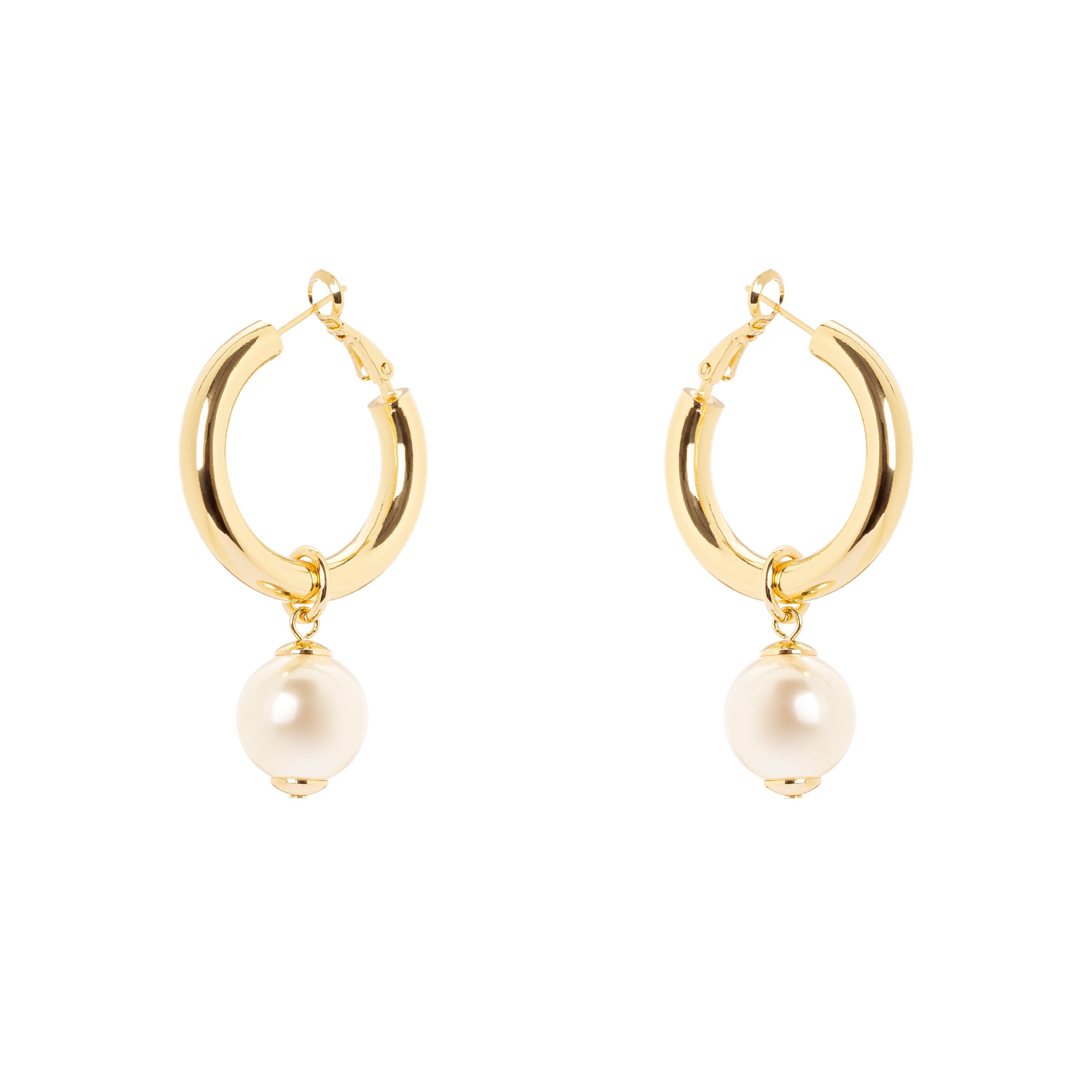 Orecchini cerchietto e perla pendente Ninive - Oro - Sodini Bijoux