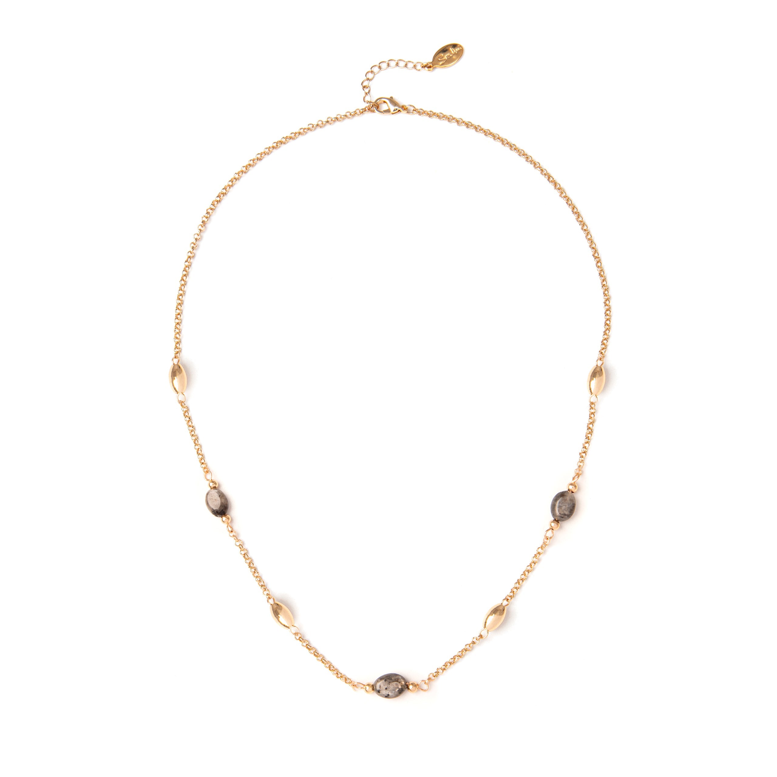 Collana con chicchi dorati e bonbon Venus - Grigio - Sodini Bijoux