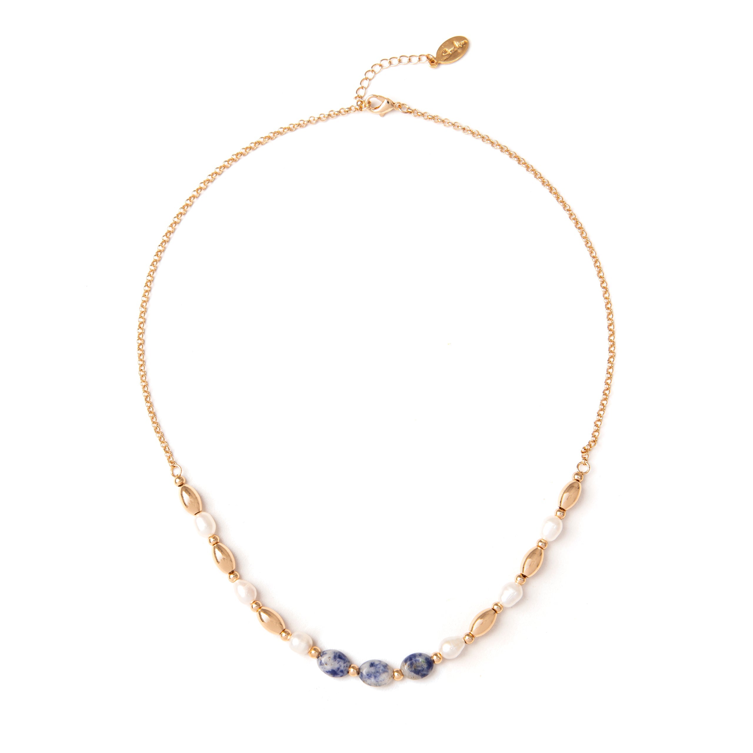 Girocollo con perle e luminosi elementi Venus - Blu - Sodini Bijoux