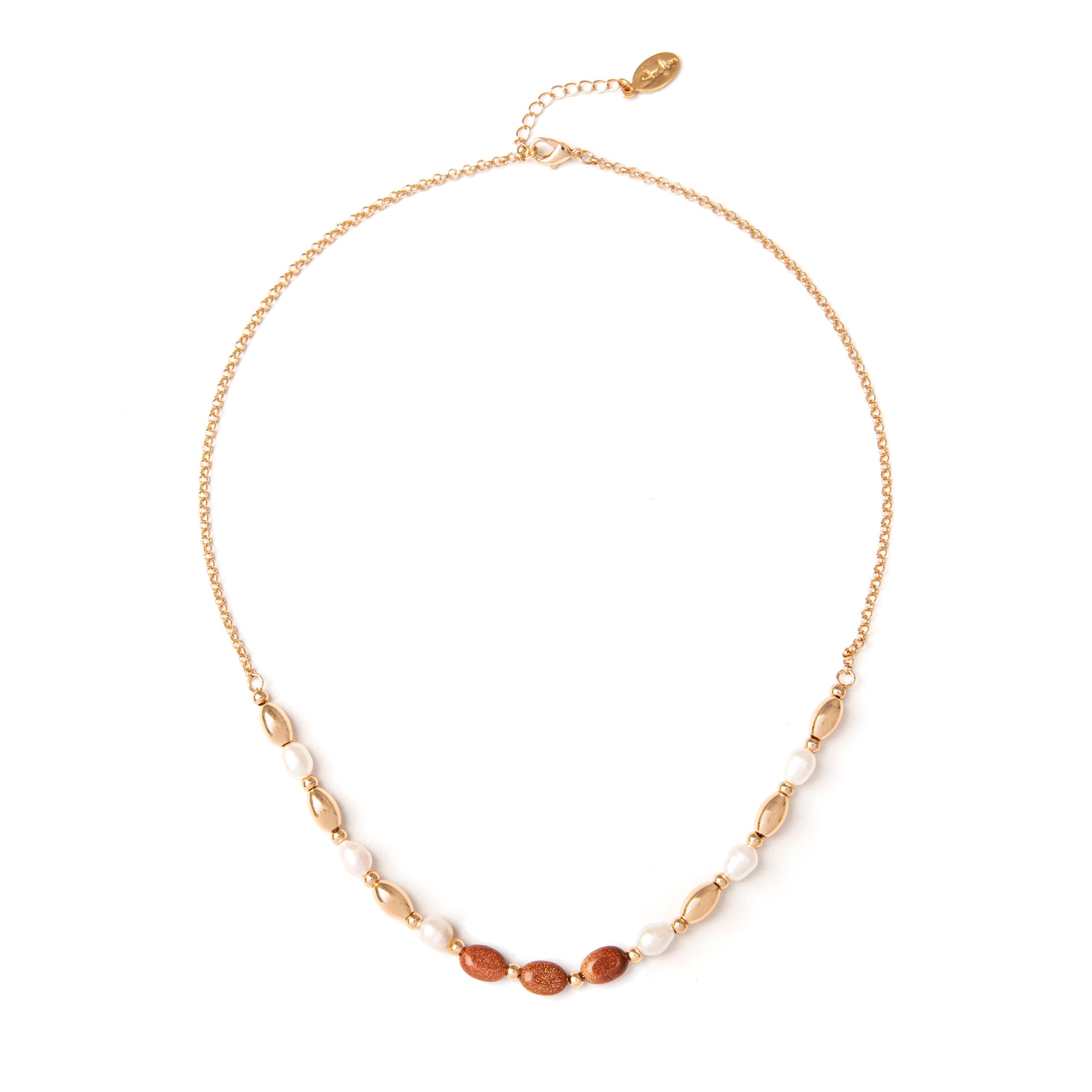 Girocollo con perle e luminosi elementi Venus - Cotto - Sodini Bijoux