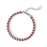 Bracciale rodio Fusion - Rosso - Sodini Bijoux