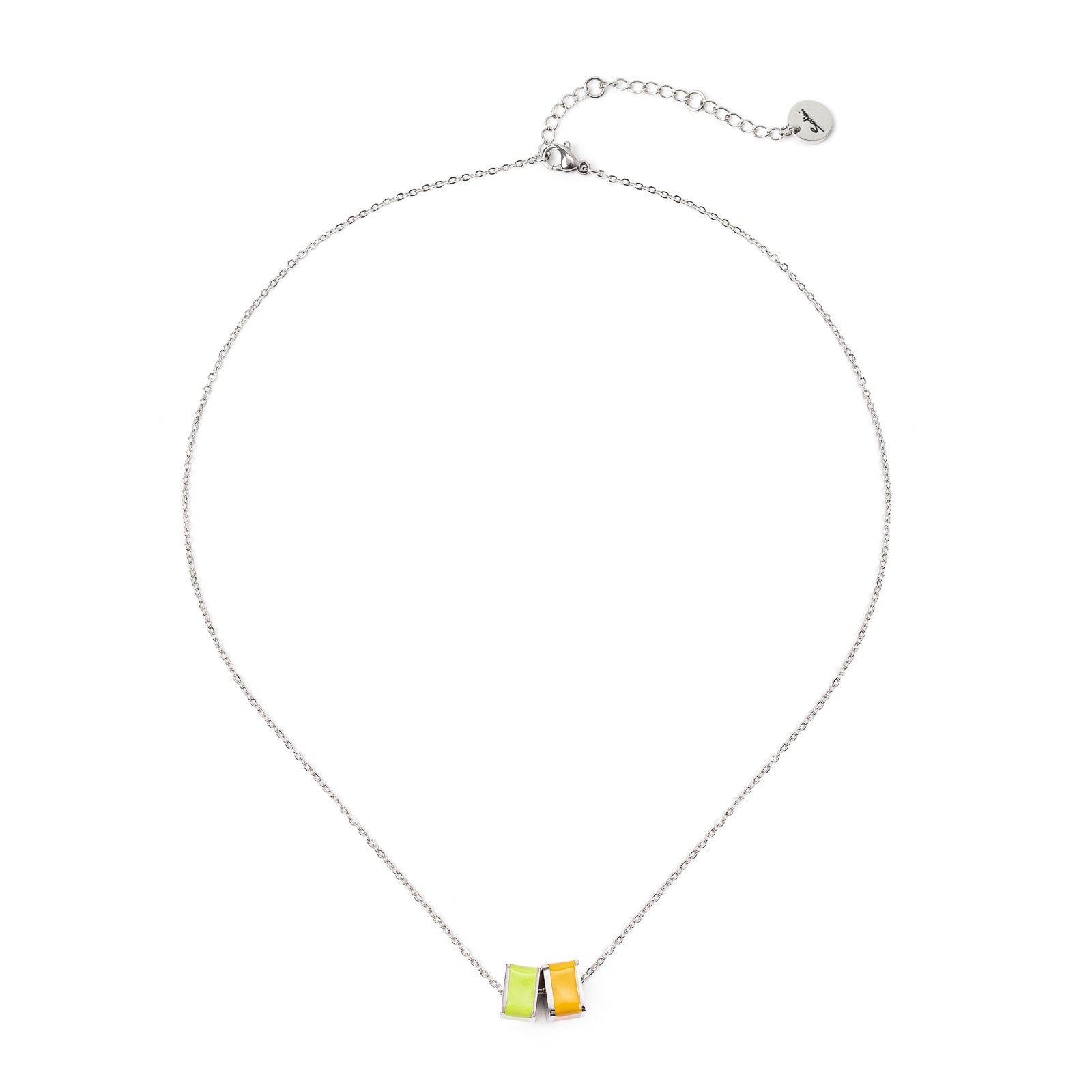 Choker with two cubes Candy - Green and orange - Sodini Bijoux