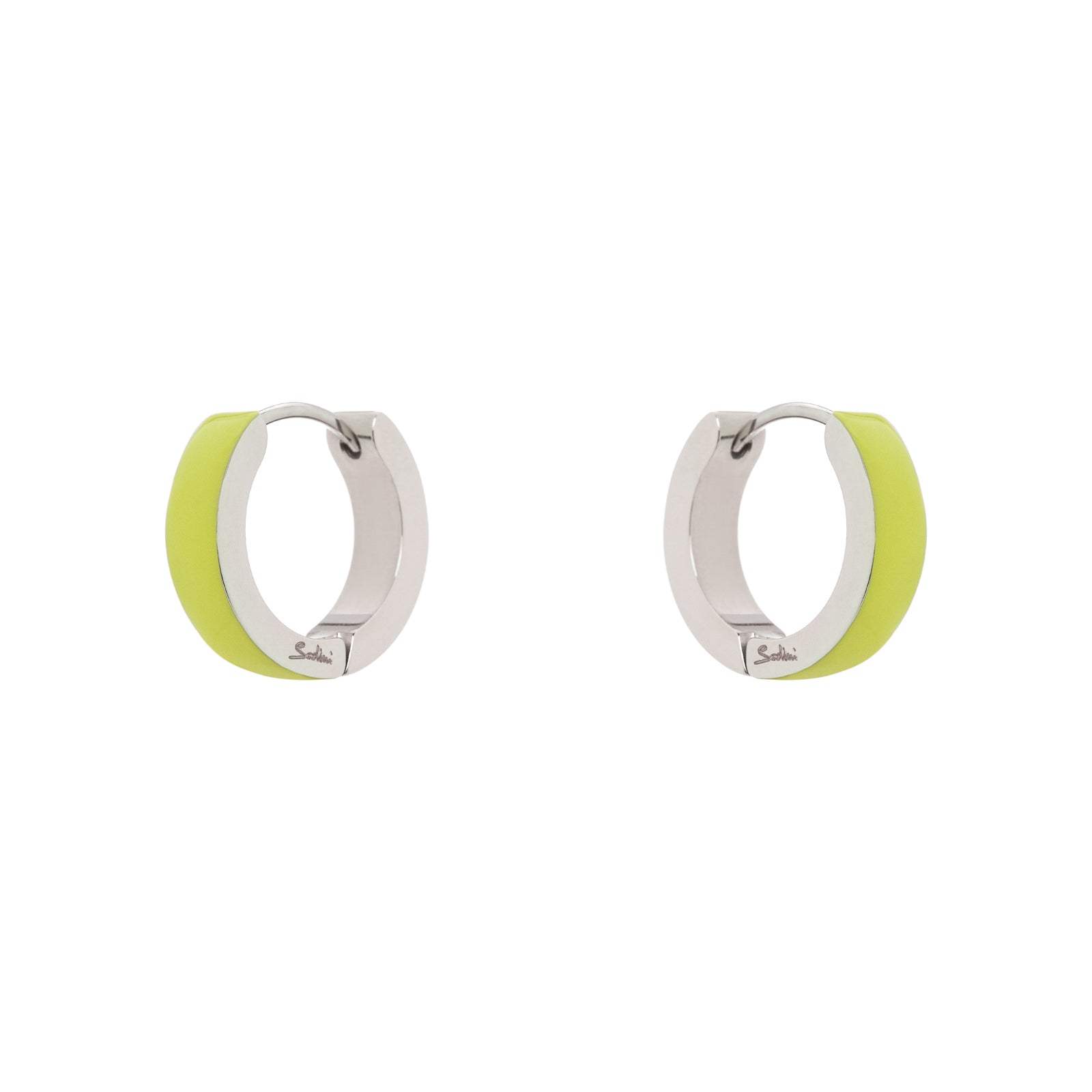Small earrings with chromatic band Candy - Green - Sodini Bijoux