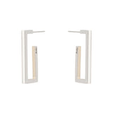 Orecchini a cerchio geometrico Candy - Bianco e grigio - Sodini Bijoux