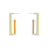 Orecchini a cerchio geometrico Candy - Verde e arancio - Sodini Bijoux