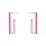 Orecchini a cerchio geometrico Candy - Rosa e fucsia - Sodini Bijoux