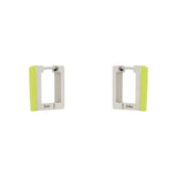 Small earrings with square hoop Candy - Green - Sodini Bijoux