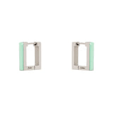 Small earrings with square hoop Candy - Aquamarine - Sodini Bijoux