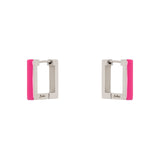 Piccoli orecchini a cerchio quadrato Candy - Fucsia - Sodini Bijoux